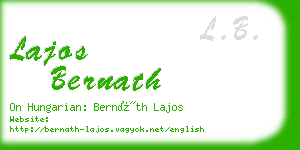 lajos bernath business card